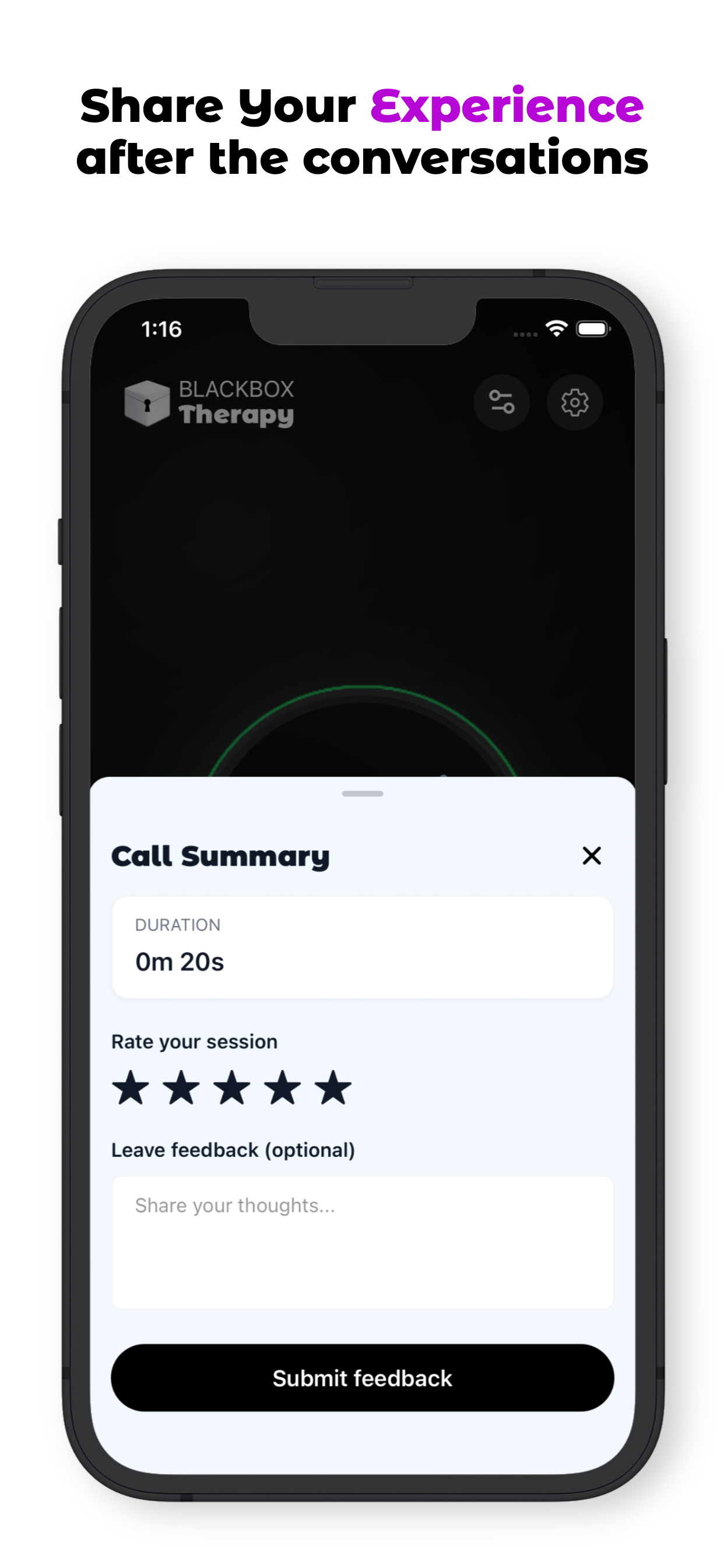 BlackBox Therapy: Ondemand Emotional Support screenshot